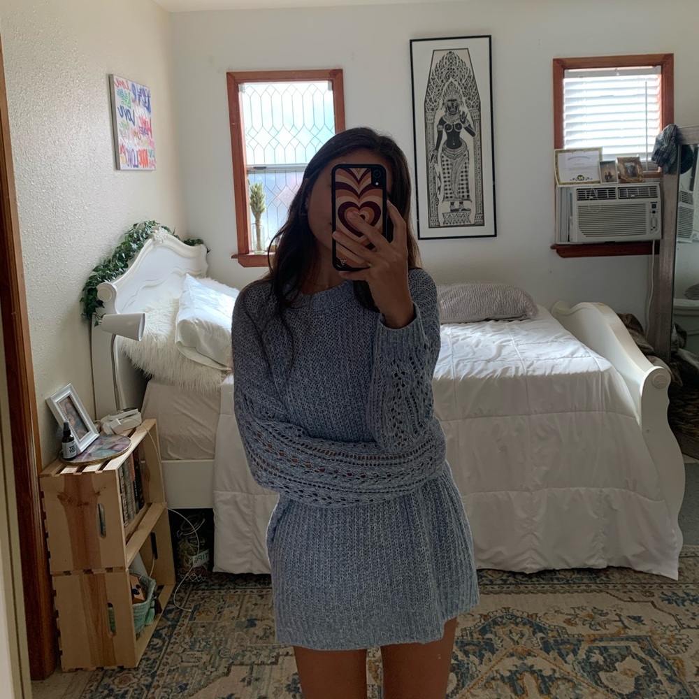 Blue knit sweater